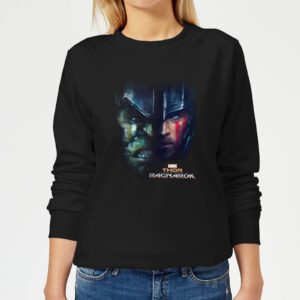 Marvel Thor Ragnarok Hulk Split Face Damen Pullover – Schwarz – S