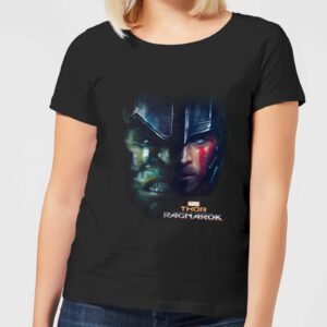 Marvel Thor Ragnarok Hulk Split Face Damen T-Shirt – Schwarz – S – Schwarz