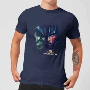 Marvel Thor Ragnarok Hulk Split Face Herren T-Shirt – Navy Blau – S