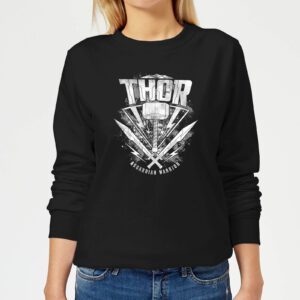 Marvel Thor Ragnarok Thor Hammer Logo Damen Pullover – Schwarz – S