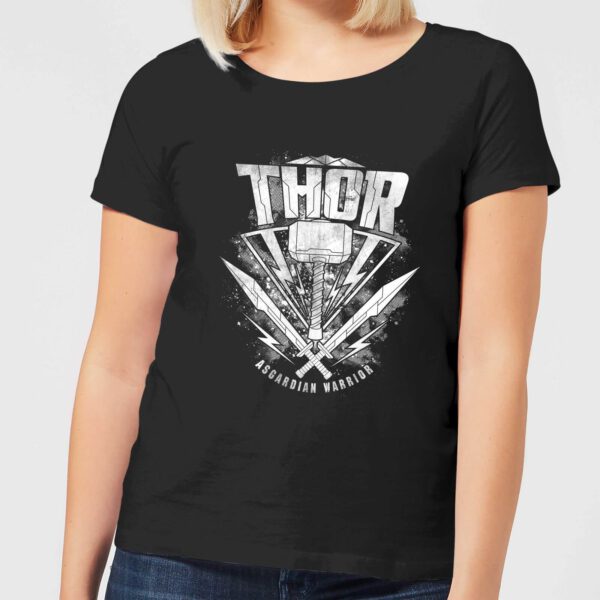 Marvel Thor Ragnarok Thor Hammer Logo Damen T-Shirt - Schwarz - S