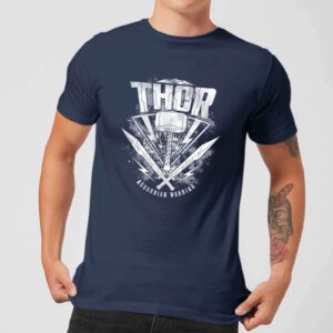 Marvel Thor Ragnarok Thor Hammer Logo Herren T-Shirt – Navy Blau – S