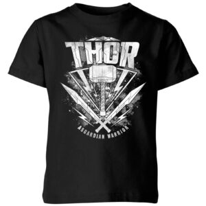 Marvel Thor Ragnarok Thor Hammer Logo Kinder T-Shirt – Schwarz – 3-4 Jahre