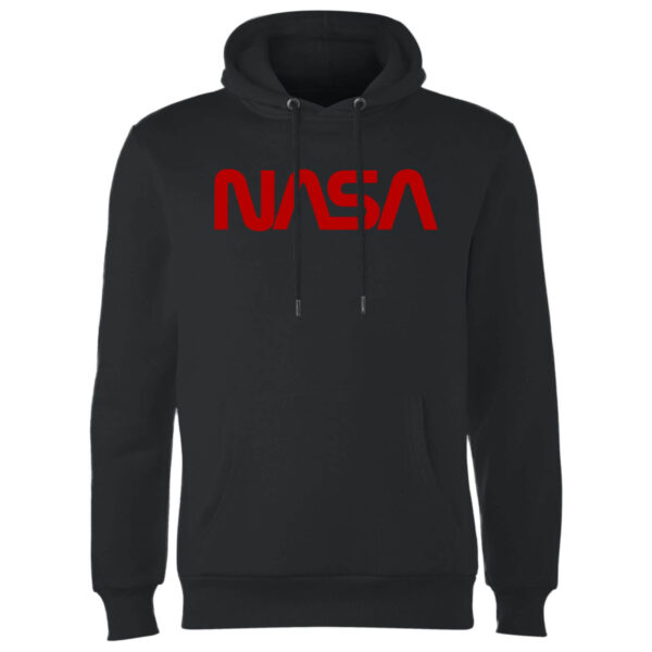 NASA Worm Rot Logotype Hoodie - Schwarz - L