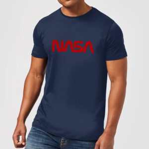 NASA Worm Rot Logotype T-Shirt – Navy Blau – XS