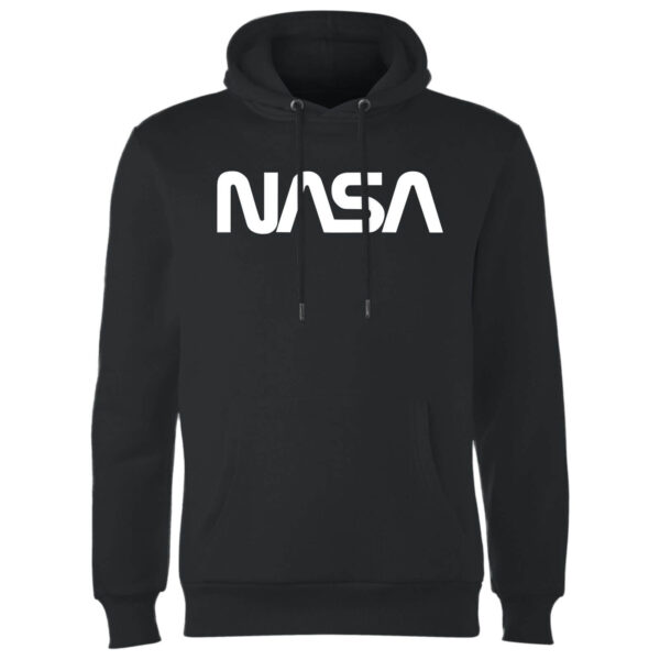 NASA Worm Weiß Logotype Hoodie - Schwarz - XL