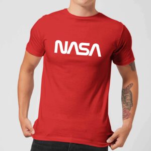 NASA Worm Weiß Logotype T-Shirt – Rot – M