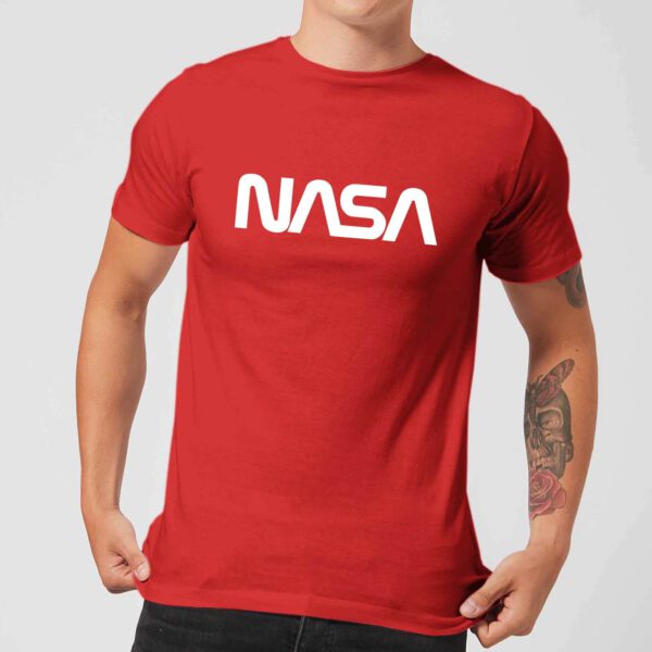 NASA Worm Weiß Logotype T-Shirt - Rot - M