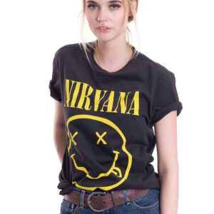Nirvana – Happy Face Charcoal – T-Shirt