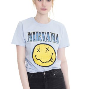 Nirvana – Xerox Happy Face Blue – T-Shirt