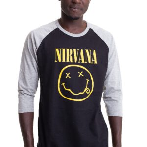 Nirvana – Yellow Happy Face Black/ Grey – Longsleeve