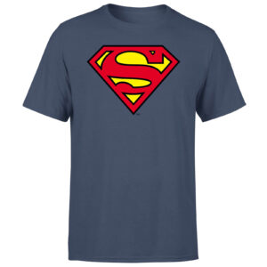 Official Superman Shield Men’s T-Shirt – Navy – S – Marineblau