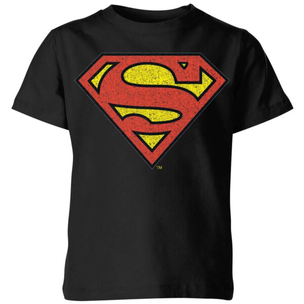 Originals Official Superman Crackle Logo Kinder T-Shirt - Schwarz - 3-4 Jahre