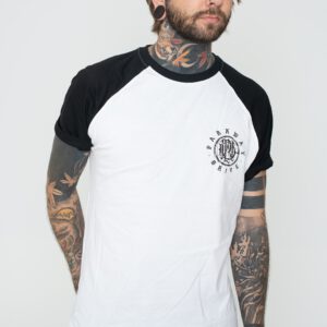 Parkway Drive – Glitch Logo White/Black Raglan – T-Shirt