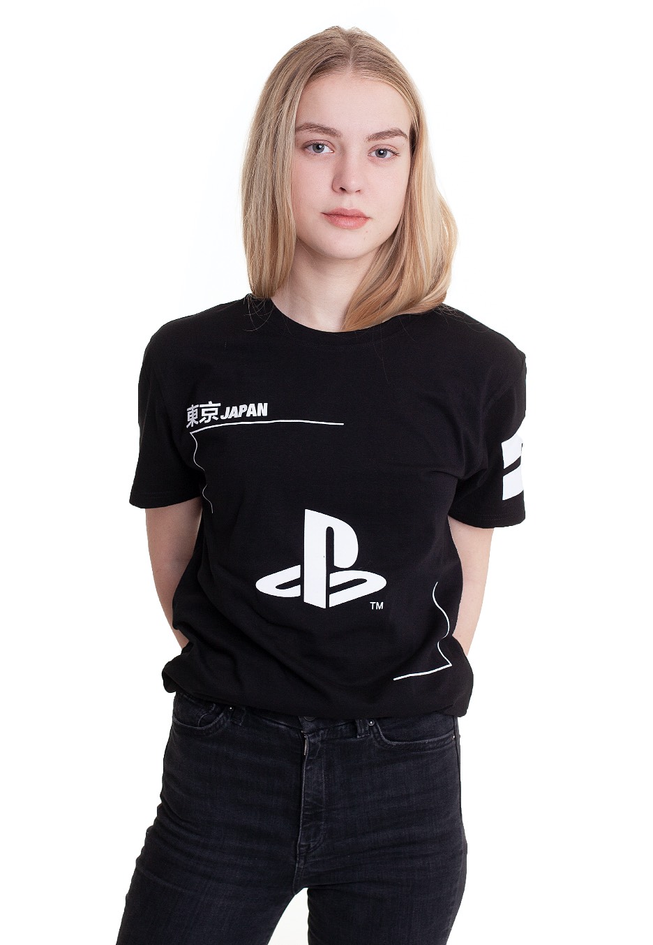 Playstation - Black & White Logo - - T-Shirts