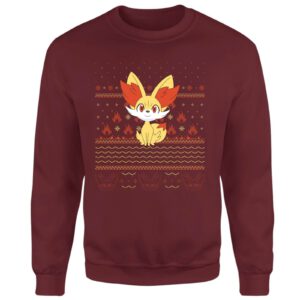 Pokemon Fynx Weihnachtspullover - Burgund - M - Bordeauxrot