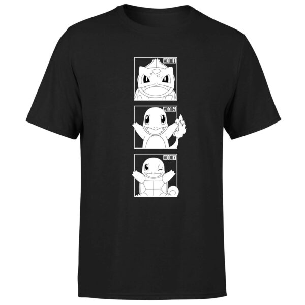 Pokemon Generation 1 Monochrome Starters Men's T-Shirt - Black - XS