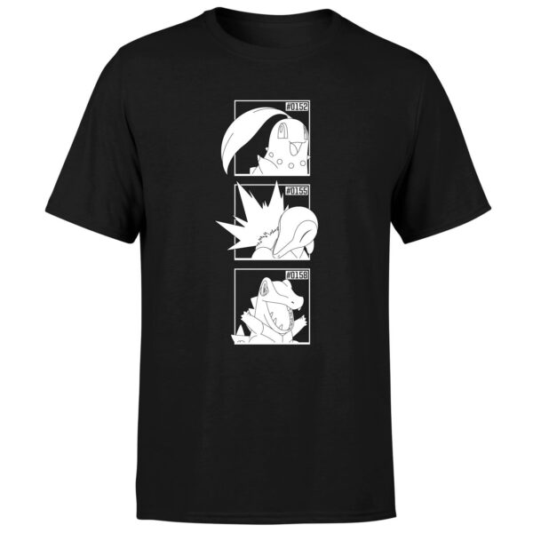 Pokemon Generation 2 Monochrome Starters Men's T-Shirt - Black - XS