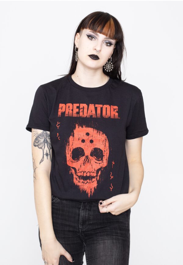 Predator - Red Distressed Skull - - T-Shirts