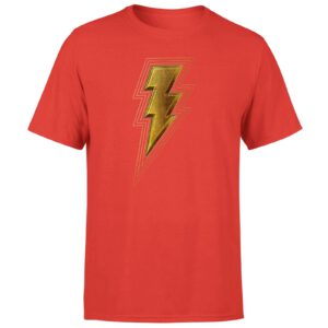 Shazam! Fury of the Gods Gold Bolt Unisex T-Shirt – Red – S – Rot