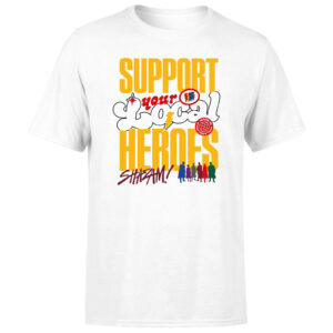 Shazam! Fury of the Gods Support Your Local Heroes Unisex T-Shirt – White – S – Weiß