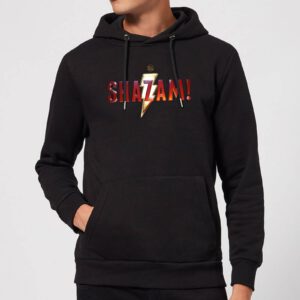 Shazam Logo Hoodie – Black – XL – Schwarz