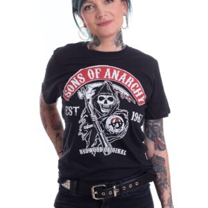 Sons Of Anarchy – Redwood Original Red Patch – T-Shirt