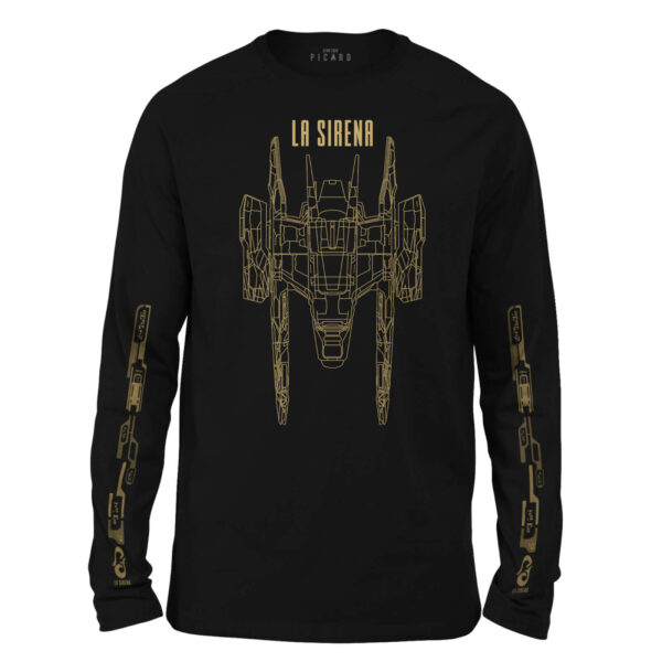 Star Trek: Picard La Sirena Wireframe Unisex Long Sleeve T-Shirt - Black - XS