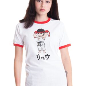 Street Fighter - Chibi Ryu Ringer White - - T-Shirts