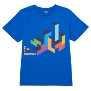 Tetris™ We All Fit Together Unisex T-Shirt – Blue – XS – Blue