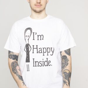 The Addams Family – Happy Inside White – T-Shirt