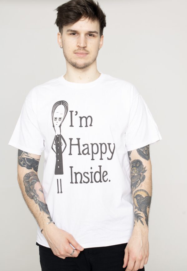 The Addams Family - Happy Inside White - - T-Shirts