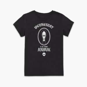 The Addams Family Wednesday Is My Spirit Animal Women’s T-Shirt – Black – XS – Schwarz