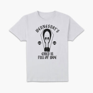 The Addams Family Wednesday’s Child Is Full Of Woe Men’s T-Shirt – White – S – Weiß