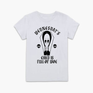 The Addams Family Wednesday’s Child Is Full Of Woe Women’s T-Shirt – White – XS – Weiß