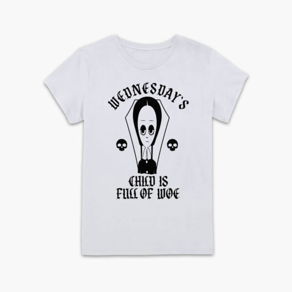 The Addams Family Wednesday's Child Is Full Of Woe Women's T-Shirt - White - XS - Weiß