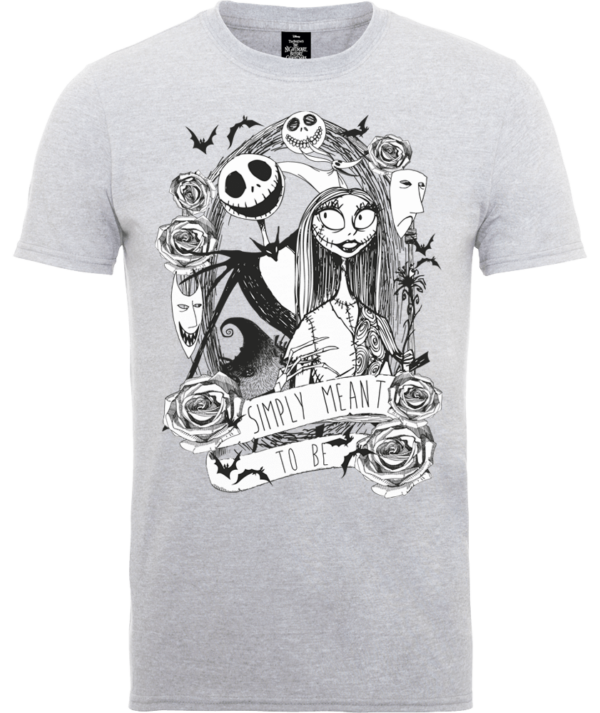 The Nightmare Before Christmas Jack Skellington And Sally Grau T-Shirt - S