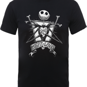 The Nightmare Before Christmas Jack Skellington Misfit Love Schwarz T-Shirt – S