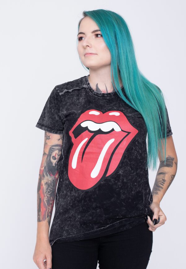 The Rolling Stones - Classic Tongue Snow Wash - - T-Shirts