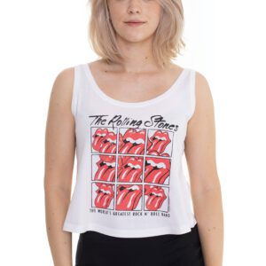 The Rolling Stones – Scattered Multi Tongue White – Tank