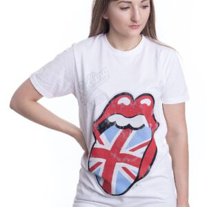 The Rolling Stones – Vtge British Tongue White – T-Shirt