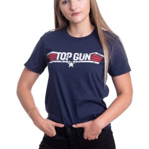 Top Gun – Distressed Logo Navy – T-Shirt