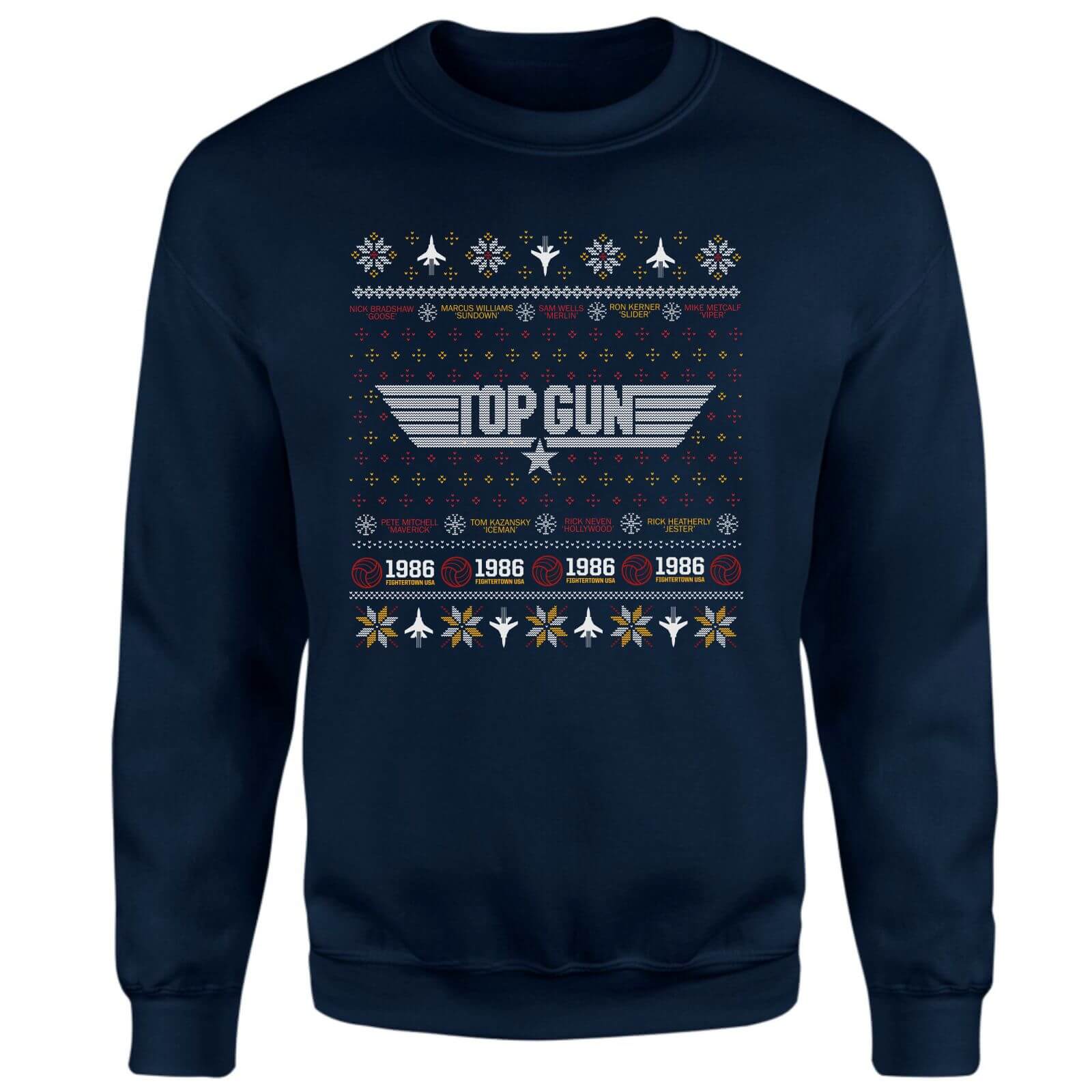 Top Gun Festive Flight Weihnachtspullover – Navy – XS – Marineblau