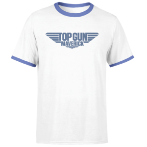 Top Gun Hard Deck Unisex Ringer T-Shirt – White/Navy – S – White/Navy