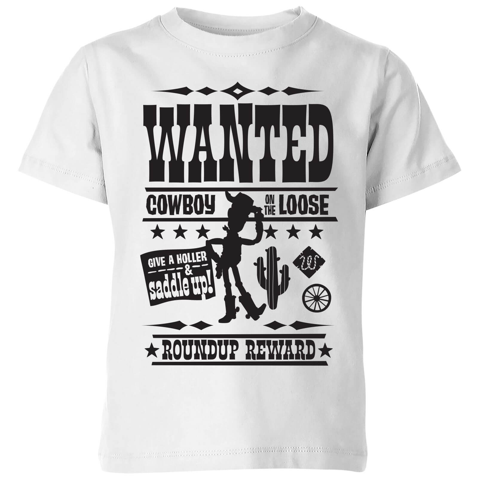 Toy Story Wanted Poster Kinder T-Shirt – Weiß – 3-4 Jahre