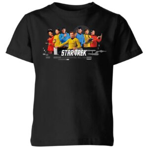 USS Enterprise Crew Star Trek Kids‘ T-Shirt – Schwarz – 3-4 Jahre – Schwarz