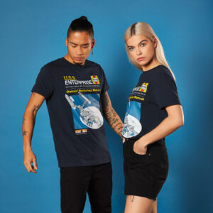 USS Enterprise Handbook Star Trek T-Shirt – Navy Blau – S – Marineblau