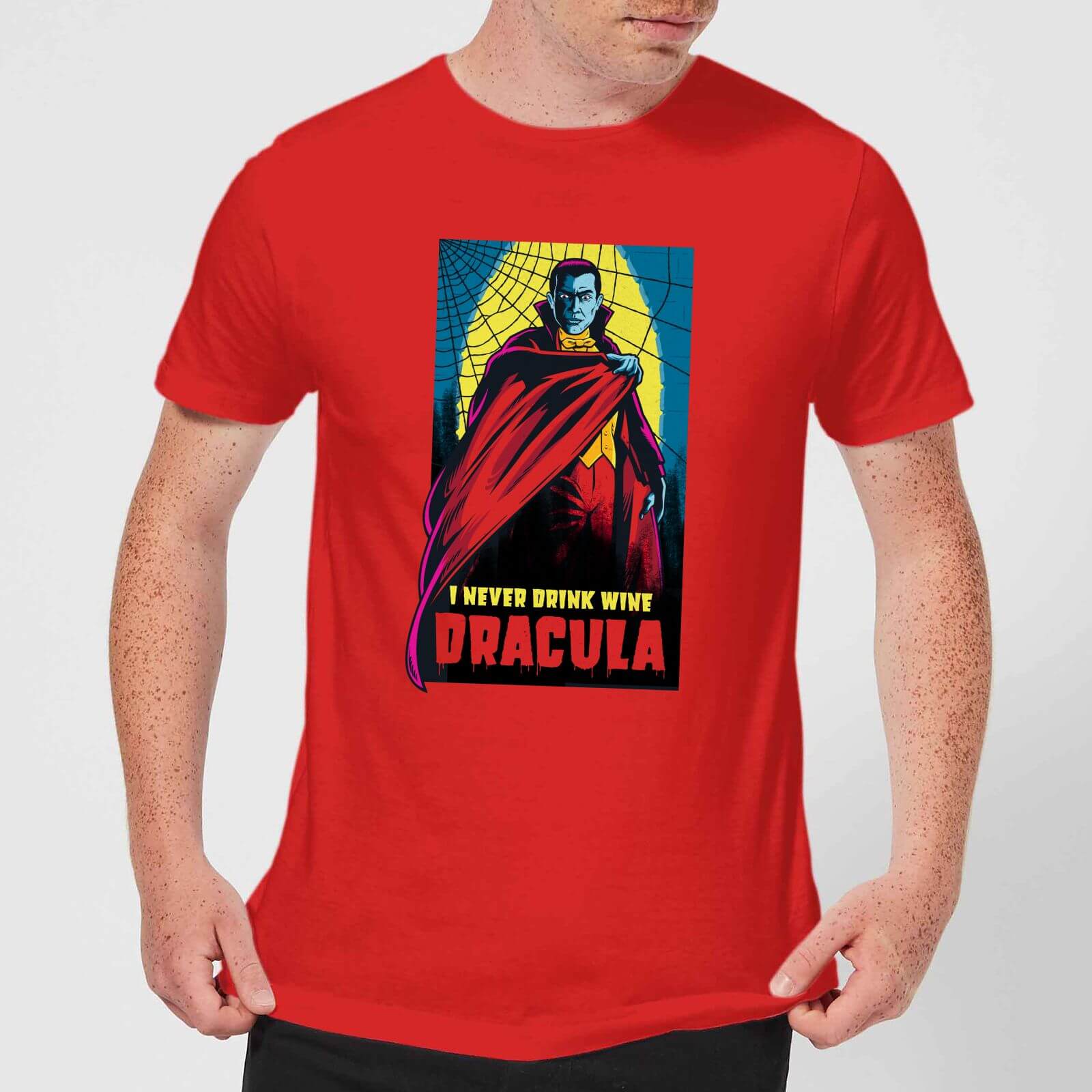 Universal Monsters Dracula Retro Herren T-Shirt – Rot – S