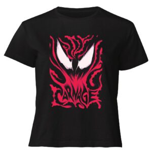 Venom Carnage Women’s Cropped T-Shirt – Black – XS – Schwarz