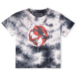 Venom Carnage Ying Yang Women’s Cropped T-Shirt – Black Tie Die – S – Black Tie Die